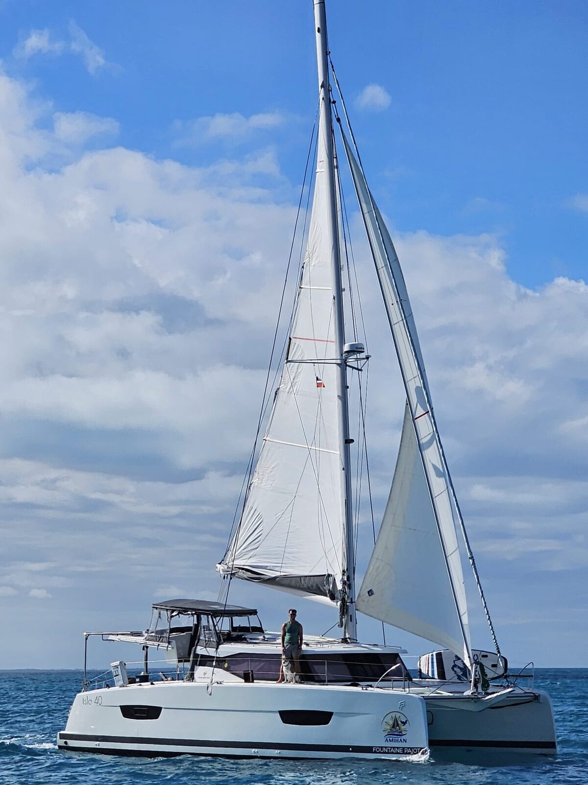 Amihan Charters catamaran sailing in the Bahamas