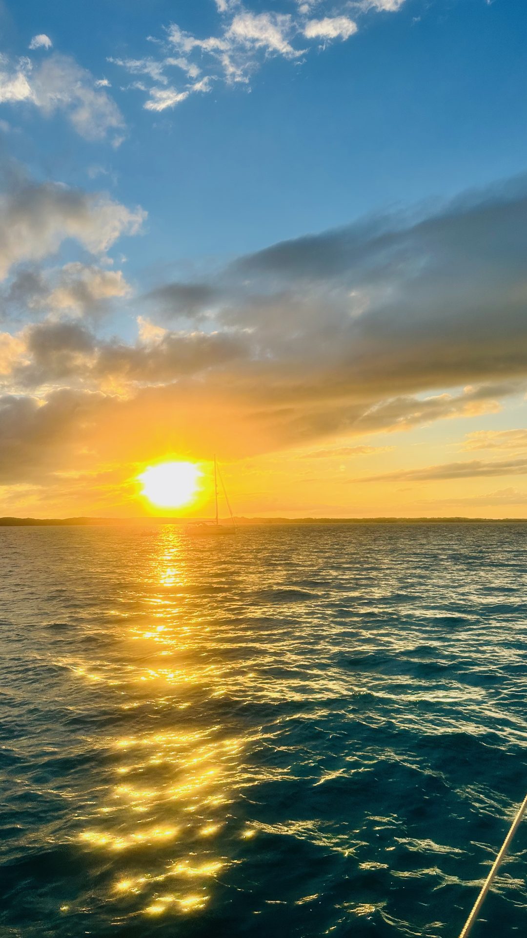 Golden sunset on the water